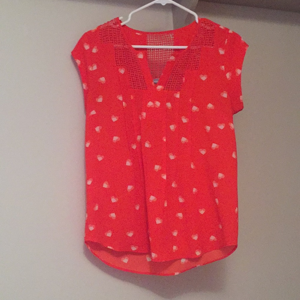 Coral spring blouse